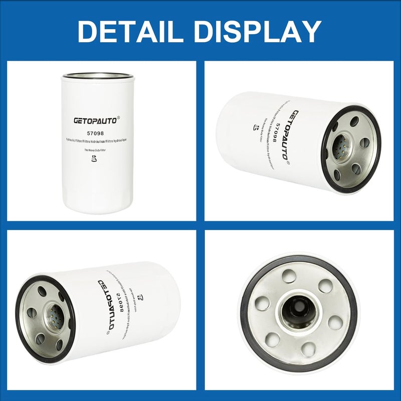 GETOPAUTO 57098 Hydraulic Oil Filter Compatible with Kubota Tractor L2900 L3130 L3300 L3410 L3430 L3560 L3710 L4600 L5040 M7040 MX4800 Replace P551779 HF35274 HHTA0-37710 - Image 3
